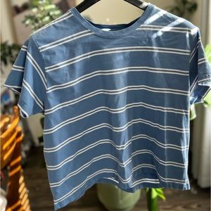 L.L. Bean Blue and White Striped Shirt Women’s Large